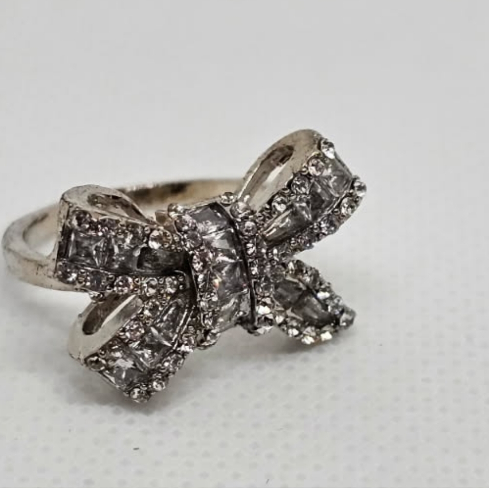 BOW RING SIZE 8 IN STERLING SILVER - Picture 4 of 4